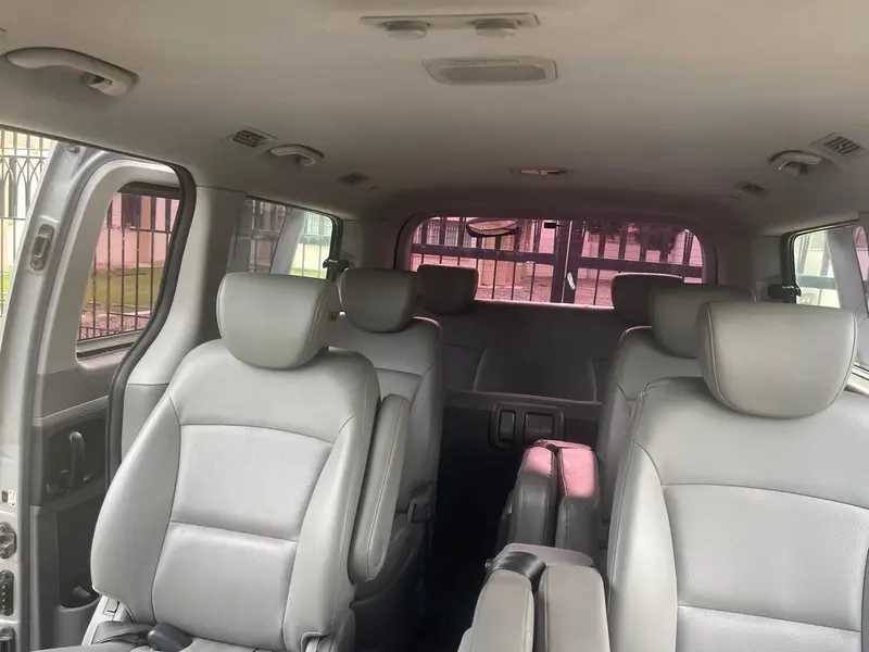 Minivan interior with leather seats